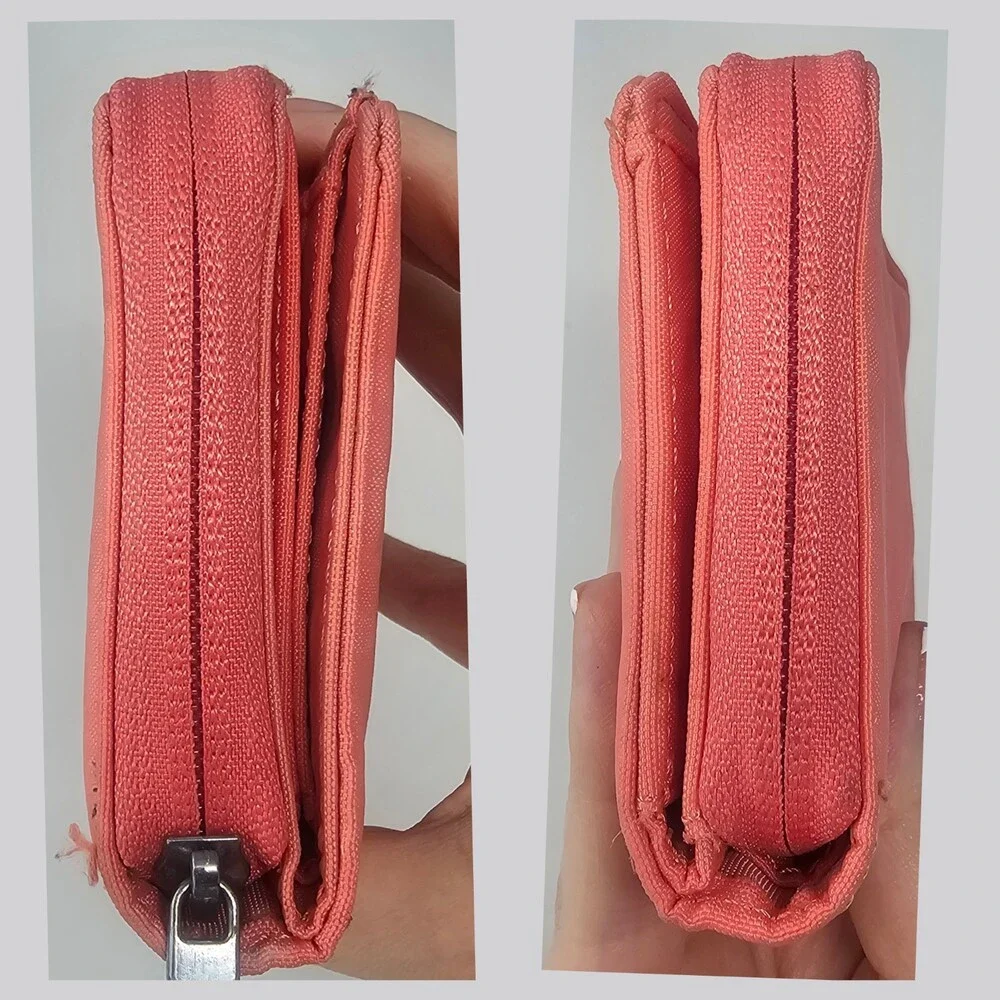 Kipling Money Love Zipper Wallet Coral Nylon RFID Blocking